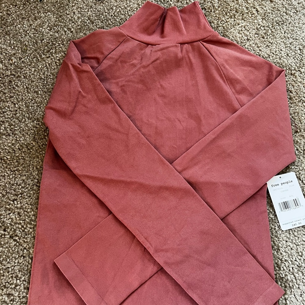 NWT Free People Intimately mock neck open back long sleeve top